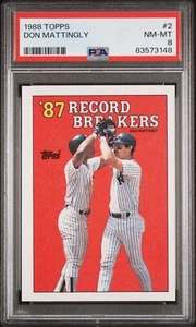 1988 Topps Don Mattingly #2 Rickey Henderson '87 Record Breakers PSA 8 NM-MT - Picture 1 of 2