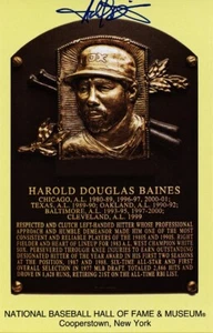 Harold Baines Signed Autographed Baseball HOF Plaque Postcard JSA - Picture 1 of 3