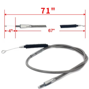 71" Clutch Cable Stainless Steel Night Road King Dyna Wide Glide FXDWG Softail - Bild 1 von 5