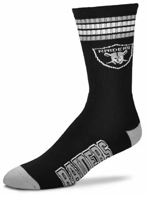 NFL Oakland Raiders 4 Stripe Quarter Socks Men's Size Large (10-13) - Image 1 of 2