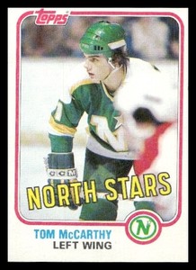 1981 Topps #W108 Tom McCarthy Minnesota North Stars  Hockey card