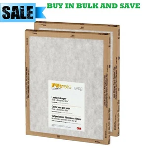 FILTRETE BASIC WHITE FLAT PANEL AIR FURNACE FILTER COUNT OF 8, 16, 24, 48 NEW - Picture 1 of 3