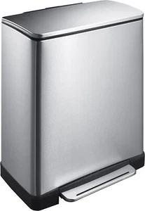 EKO E-Cube - Pattumiera a pedale, 50 l, in acciaio inox (34,5 x 50 x 65 cm) - Bild 1 von 6