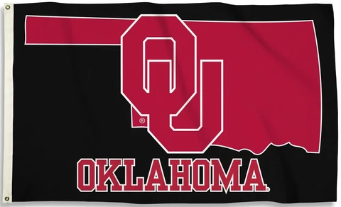 Oklahoma Sooners 3' x 5' Flag (State Outline) NCAA Licensed Cover