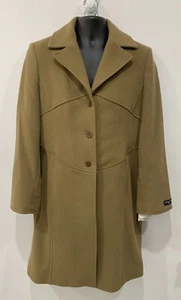 Anne Klein Lambswool Cashmere Blend Coat Women's 12, Single breasted, Wheat, NWT - Picture 1 of 12