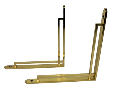 Rejuvenation Stepped Shelf Brackets Set Aged Brass 10 in No Hardware - Image 1 of 4