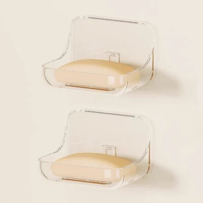 Ettori Soap Dish 2 Pack Soap Holder Plastic Adhesive Soap Holder for Shower Wall - Image 1 of 4