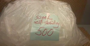 50 ml Zentrifugenröhrchen selbststehend / ohne Kappen mit Gewinde für Kappe (500) - Bild 1 von 5