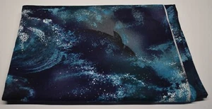 57" x 43" cotton fabric NATURESCAPES p&b textiles JENNIFER SAMPOU waves whales - Picture 1 of 3