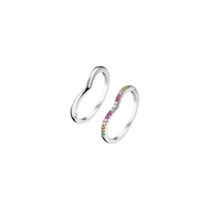 Anello Donna Lotus Silver Argento Sdoppiato Con Zirconi Multicolore LP1992-3/216 - Foto 1 di 2