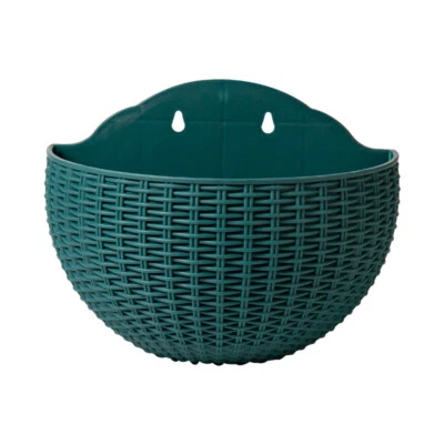 Half Round Planter Basket Wall Hanging Outdoor Garden Decor Flower Pot Holder - Image 1 of 4