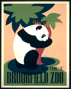 Giclee de Bellas Artes The Brookfield Zoo Vintage Alta Resolución 8x10 - Imagen 1 de 1