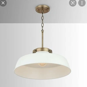Austen And Allen Matte White One Light Pendant 9D330A - Picture 1 of 3