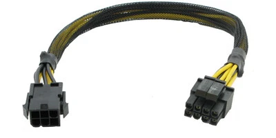 AYA 13 inch 6-Pin Express (Male) to EPS ATX 12V 8-Pin (4+4Pin Detachable) Cable - Image 1 of 4