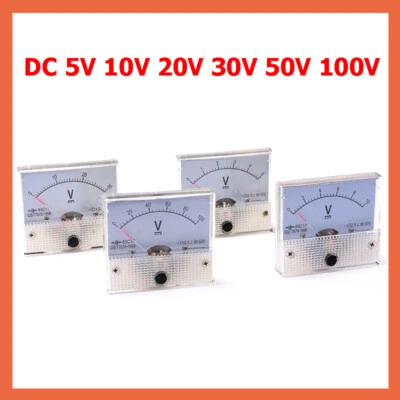 DC Analog Volt Spannung Nadel Panel Meter Voltmeter Gauge 85C1 DC 5V - 100V - Bild 1 von 4