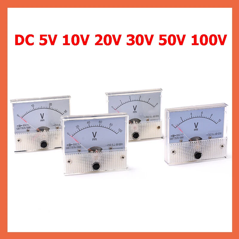 DC Analog Volt Spannung Nadel Panel Meter Voltmeter Gauge 85C1 DC 5V - 100V - Bild 1 von 4