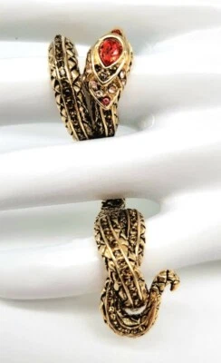 Roberto Cavalli Espectacular Anillo Serpiente Declaración Dos Dedos Nuevo en Caja Original Foto 1 de 4