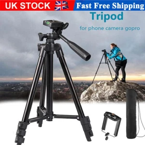 Lightweight Aluminium Tripod Telescopic Camera DSLR Stand Phone Holder Bracket ` - Picture 1 of 17