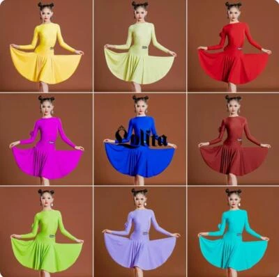  Childrens Latin Ballroom Dance Dress Girls Dancewear Costumes set - Image 1 of 4