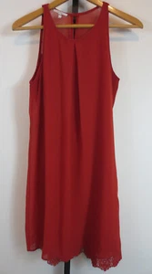 Vestido recto de gasa Maurices con dobladillo de ganchillo para mujer talla XS óxido sin mangas - Imagen 1 de 7