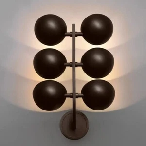 Mid-Century Modern 6-Light Wall Sconce, Handmade Brass Fixture - Picture 1 of 6