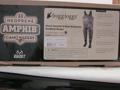 Frogg Toggs Men's Amphib 3.5 Neoprene Camo Bootfoot Waders Size 9 - Image 1 of 2