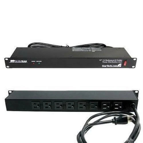 StarTech.com 8 Outlet Horizontal 1U Rack Mount PDU Power Strip for Server Racks - Image 1 of 1