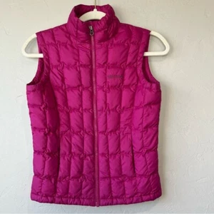 Kids girls marmot pink duck down vest puffer warm ski winter sports full zip - Picture 1 of 12