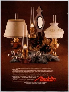 PRINT AD 1980 Aladdin Industries Solid Brass or Glass Lamps Christmas 8 x 10.75 - Picture 1 of 1
