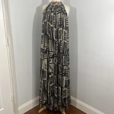 Vestido Anthropologie Nikita Mhaisalkar Mujer M Gráfico Halter Maxi Sin Mangas Foto 1 de 4