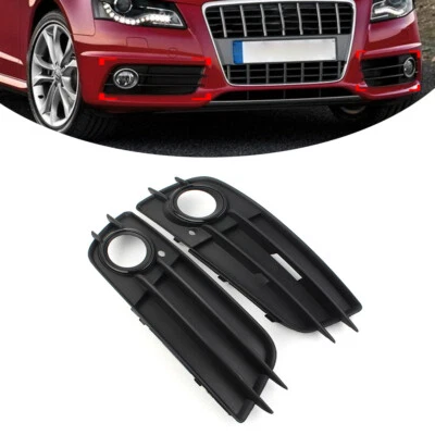 Front Bumper Fog Light Grille Cover For Audi A4 B8 S4 08-12 Black 8K0807681C/2C - Image 1 of 4