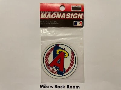 Vintage 1986-1992 CALIFORNIA ANGELS MAGNASIGN 3" FLEXIBLE MAGNET NEW Old Stock - Image 1 of 4