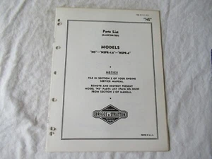 Briggs & Stratton NS NSPR-6 engine parts list catalog manual - Picture 1 of 3