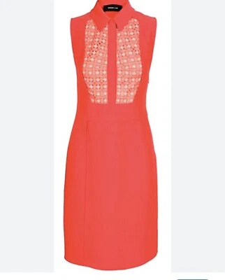 Derek Lam Red cocktail office Sleeveless Shirt Dress Collared GORGEOUS 4 lknu - Image 1 of 4