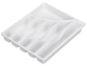 Bandeja de cubiertos de plástico Sterilite 6 compartimentos, blanca 11-1/2"" con x 14"" T nueva - Imagen 1 de 4