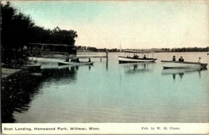 1910. WILLMAR, MN. HOMEWOOD PARK. BOOTSLANDUNG. Postkarte 1A23 - Bild 1 von 2