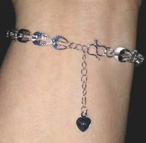 New Women's Sterling Silver 925 Bracelet Extension S Hook Closure - Picture 1 of 7