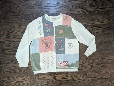 Женский вышитый кардиган Alfred Dunner Cottagecore богемное дерево размер XL - Изображение 1 из 4