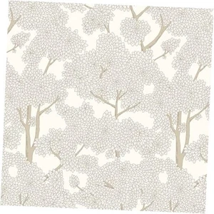 Tree Wallpaper Peel and Stick Jungle Wall Paper Forest Mural 17.3" x 120" Cream - Picture 1 of 7