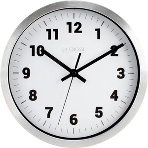 10 in Silver Metal Analog Wall Clock Wall Clock with White Dial - Picture 1 of 4
