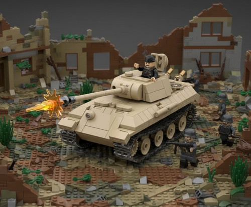 WW2 Tank Military Vehicle Building Blocks Toy Bricks Model Set + 2 mini ...