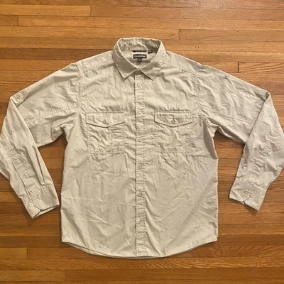 Camisa Craghoppers Para Hombres Mediana Caqui Escudo Solar Pestaña Enrollable Manga Larga Senderismo UPF Foto 1 de 4