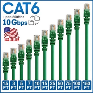 CAT 6 Ethernet Cable Lan Network CAT6 Internet Modem Green RJ45 Patch Cord LOT - Picture 1 of 16