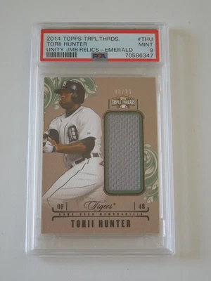 2014 Topps Triple Threads Jumbo Relics TORII HUNTER PSA 9 #d/18 Detroit Tigers - Image 1 of 3