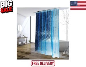 Forro de Cortina de Ducha Azul, 100% Impermeable EVA 3D Cortinas de Ducha con 3 Funciones - Imagen 1 de 7