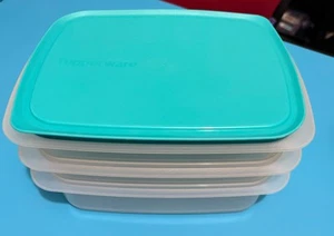 TUPPERWARE™ NEVERA APILABLE - AQUA - 3 GUARDIANES DE DELICATESSEN/CARNE, TAPA Y REJILLA #6477A - Imagen 1 de 5