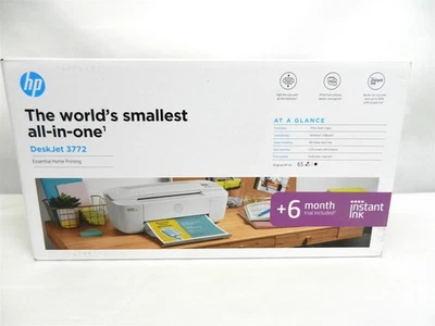 HP World's Smallest All-in-One DeskJet Printer 3772 T8W88A#1H5 w/Ink ~NIB~ MS  - Image 1 of 4