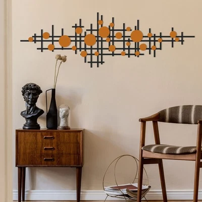 Colorful Geometric Shapes Metal Wall Art, Modern Luxury Style Metal Wall Art - Image 1 of 4