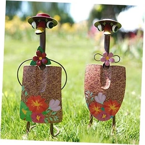 Duck Metal Yard Art - Duck Couple Garden Decor, Shovel Ornaments Outdoor - Picture 1 of 7