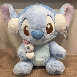 Authentic Disney 2023 Christmas Winter Stitch 13inches Small Plush Disneyland - Picture 1 of 4